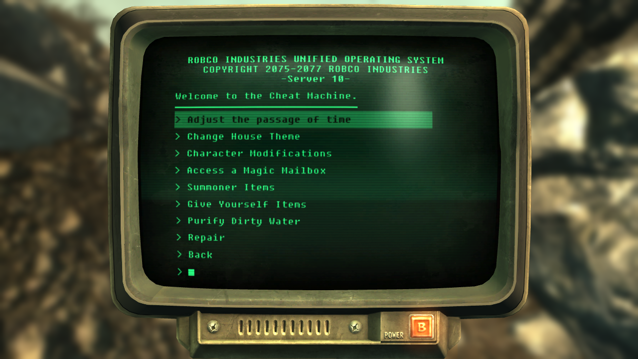 Fallout 3 GOTY: Cheats